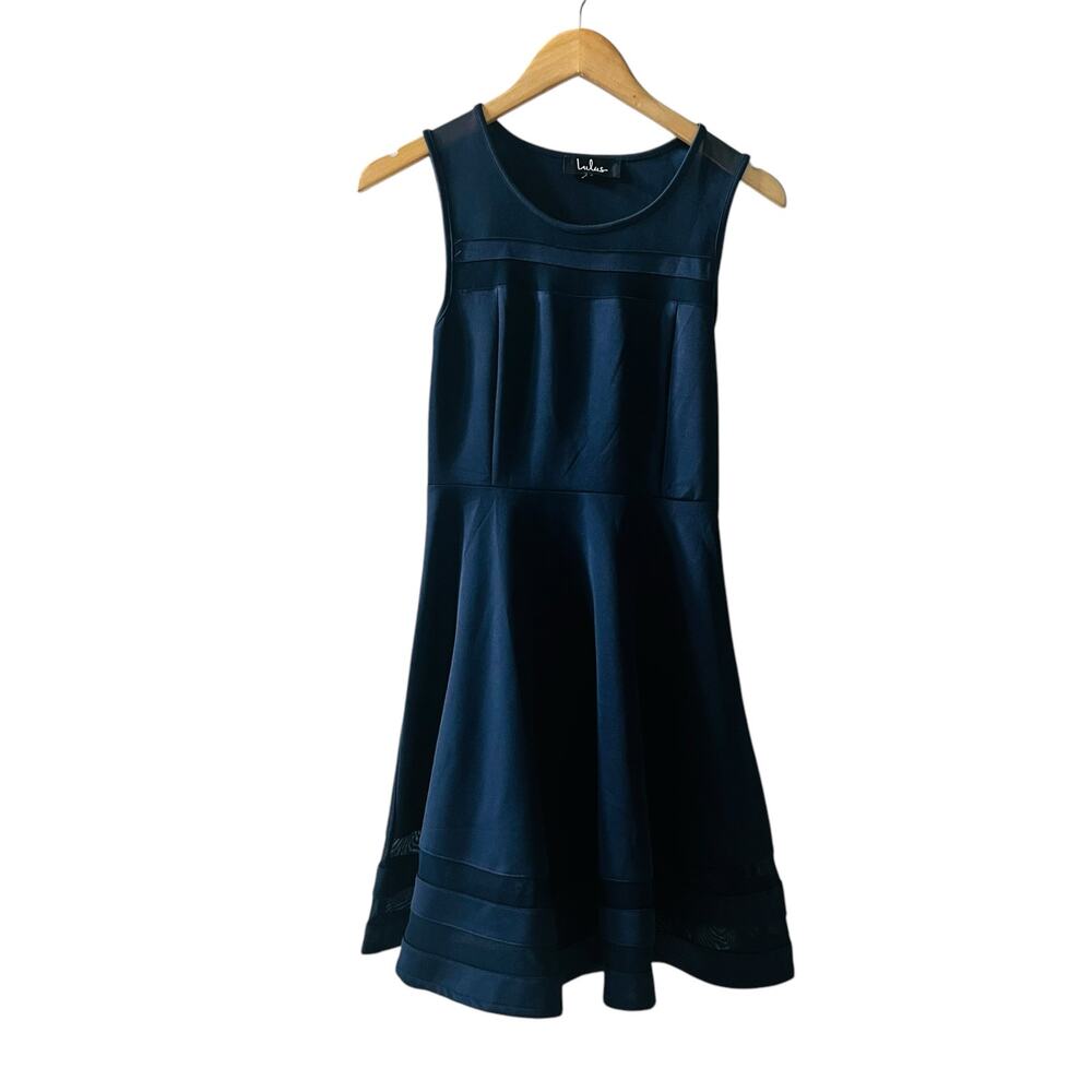 Lulus Final Stretch Sleeveless Flare Hem Dress Size S Small NEW Navy - Picture 2 of 9